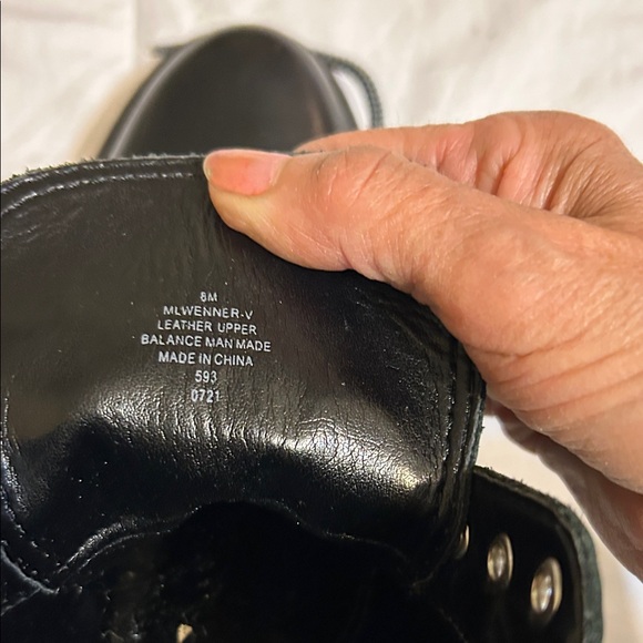 Marc Fisher Black Leather Combat Boots with Patterned Laces, Retails for $239 - Picture 11 of 12